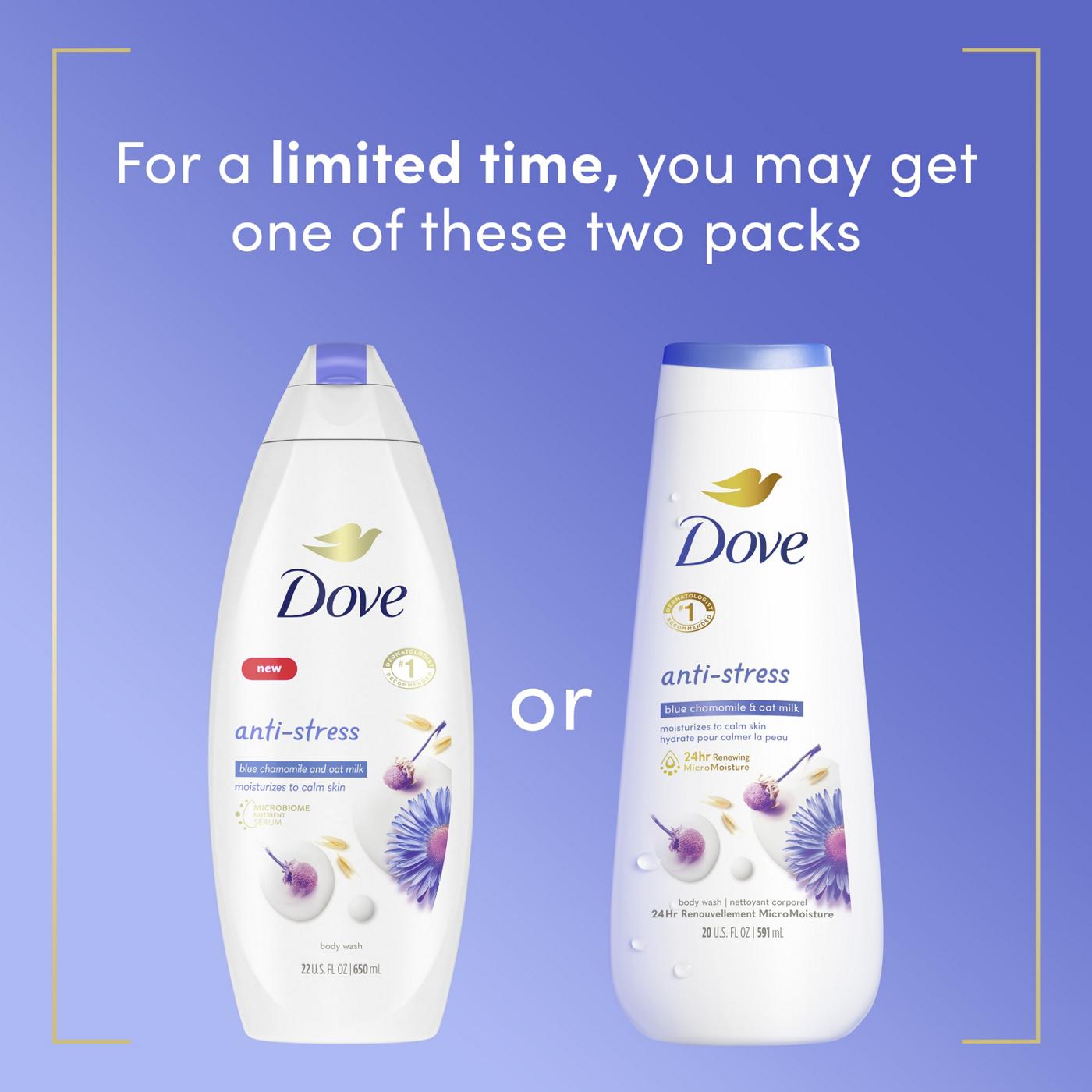 Dove Anti-Stress Body Wash - Blue Chamomile & Oat Milk; image 7 of 8