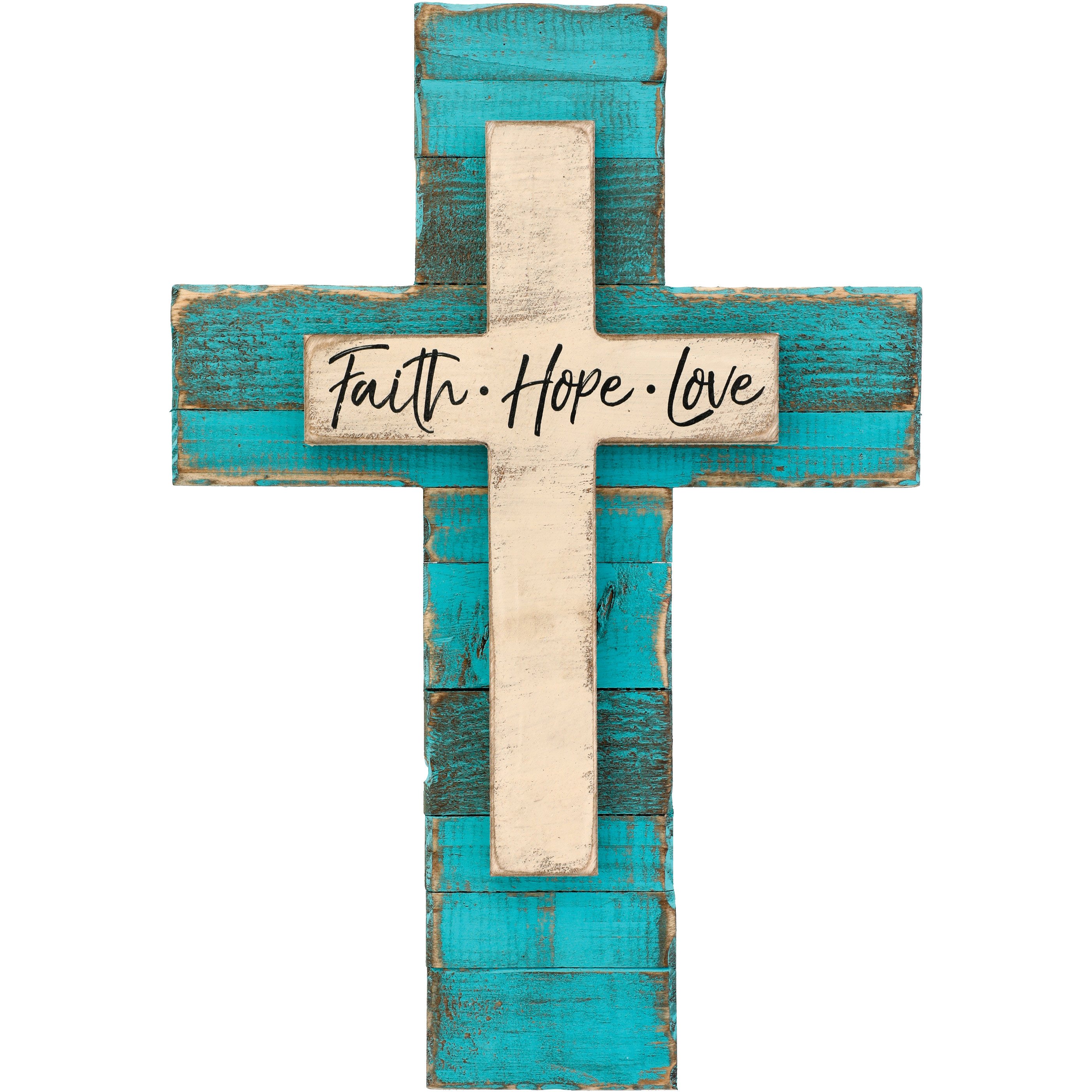 Texas Proud "Faith Hope Love" Wood Cross Wall Decor Shop Seasonal
