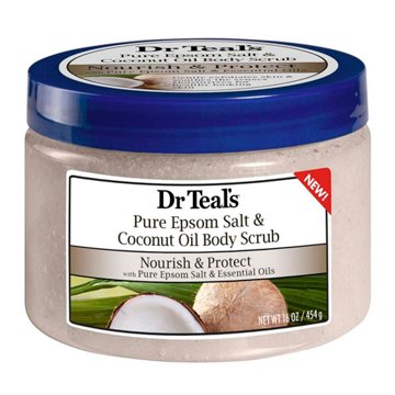 Dr Teal's Pure Epsom Salt & Coconut Oil Body Scrub - Nourish & Protect, 16 oz