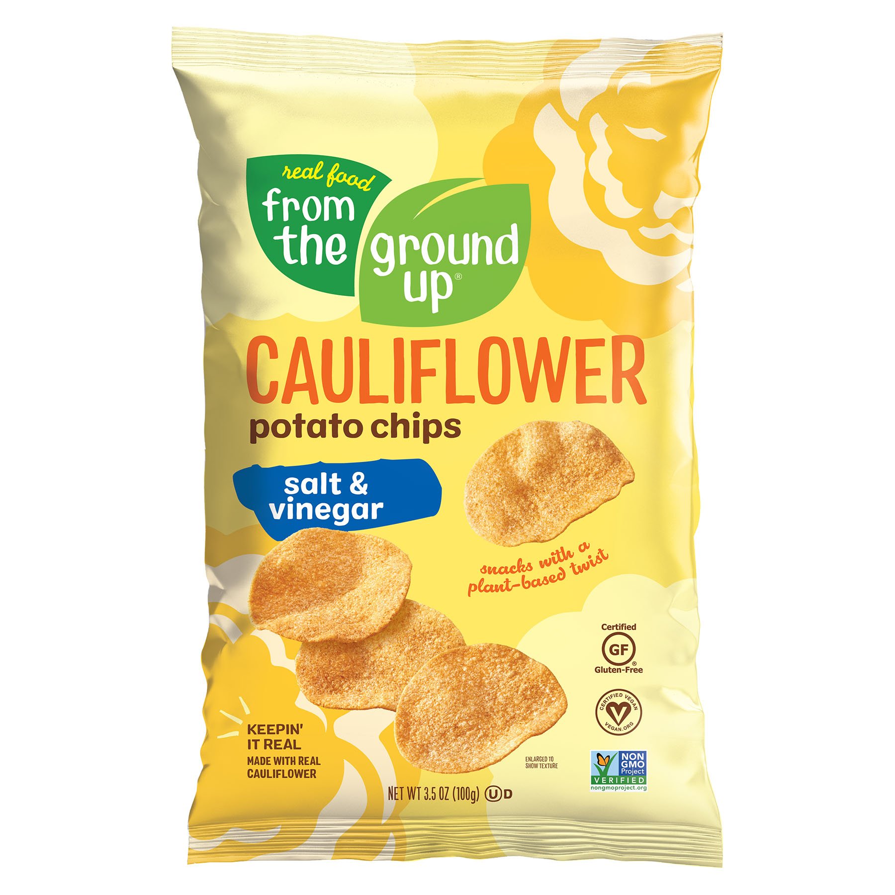 From The Ground Up Sea Salt & Vinegar Cauliflower Chips Shop Chips at