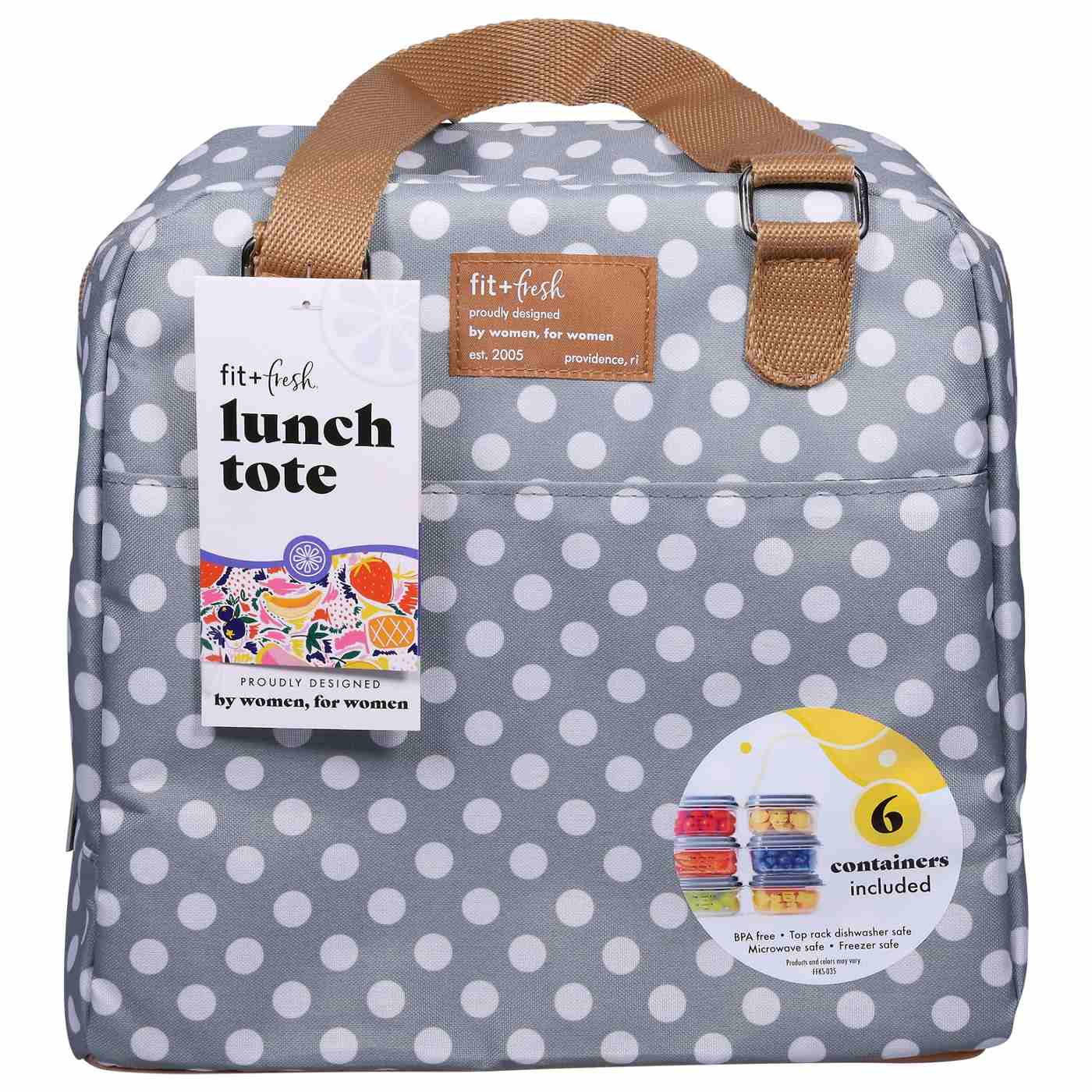 Fit + Fresh Minneloa Lunch Bag Kit - Gray Dots; image 1 of 2