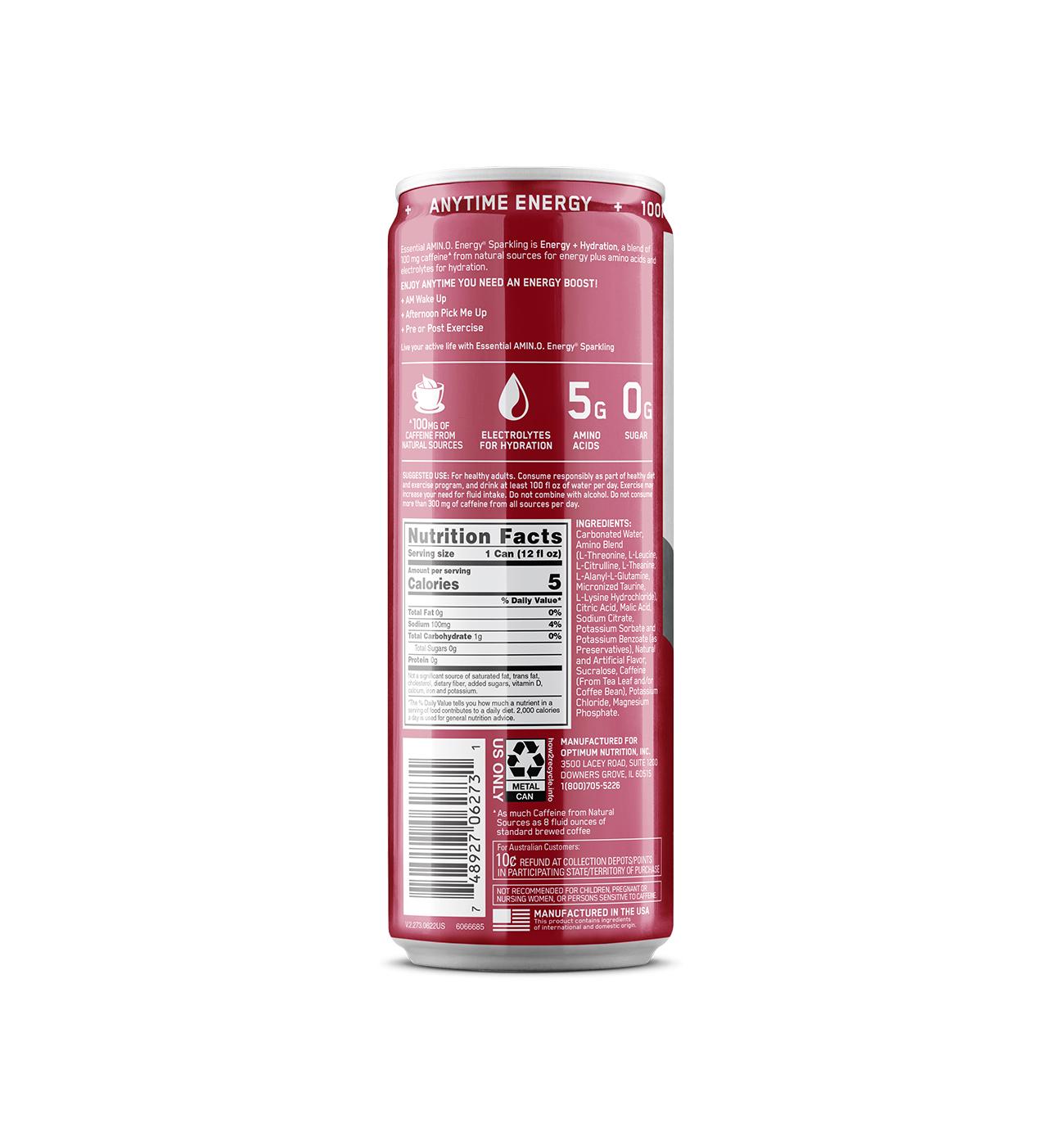 Optimum Nutrition Essential Amin.O Energy + Electrolytes Hydration Drink - Juicy Cherry; image 2 of 2