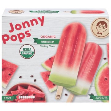 JonnyPops Organic Dairy Free Watermelon Pops, 8 ct