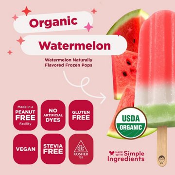 JonnyPops Organic Watermelon Frozen Pops, 8 ct