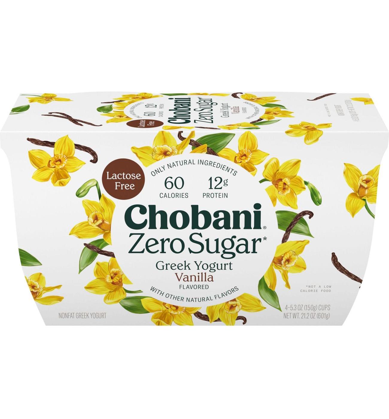 Chobani Zero Sugar Non-Fat Vanilla Greek Yogurt; image 1 of 5