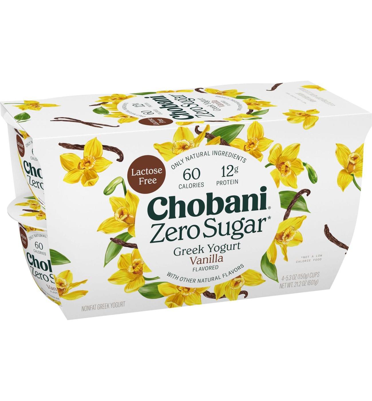 Chobani Zero Sugar Non-Fat Vanilla Greek Yogurt; image 2 of 5