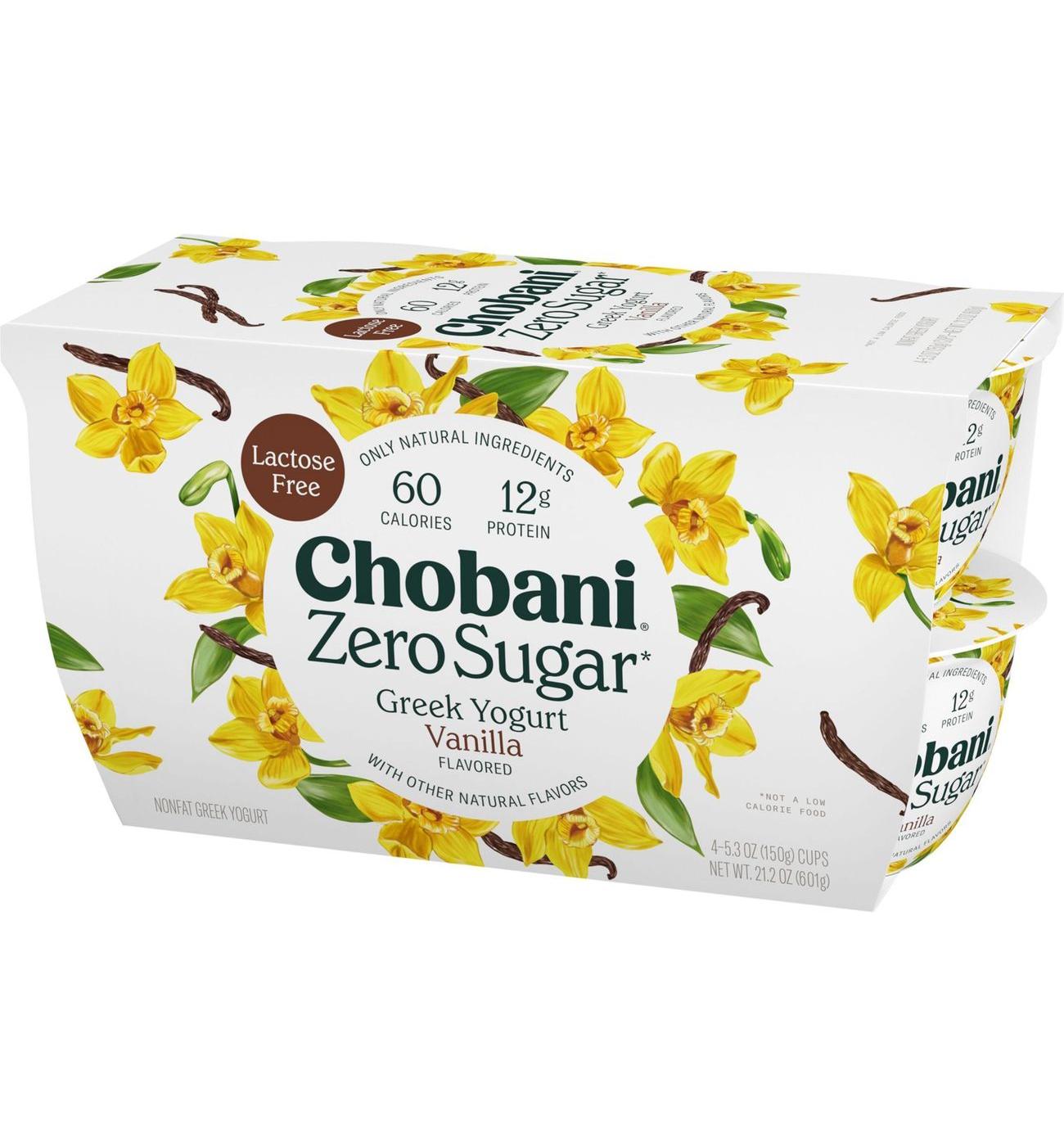 Chobani Zero Sugar Non-Fat Vanilla Greek Yogurt; image 3 of 5