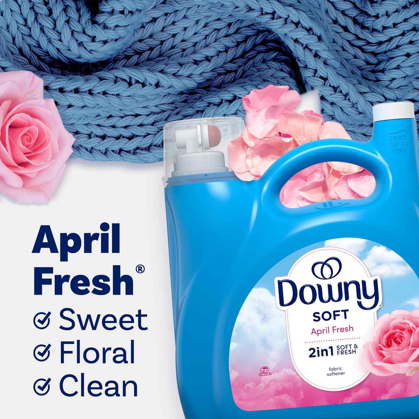 Downy Ultra HE Liquid Fabric Conditioner, 190 Loads - April Fresh; image 3 of 9