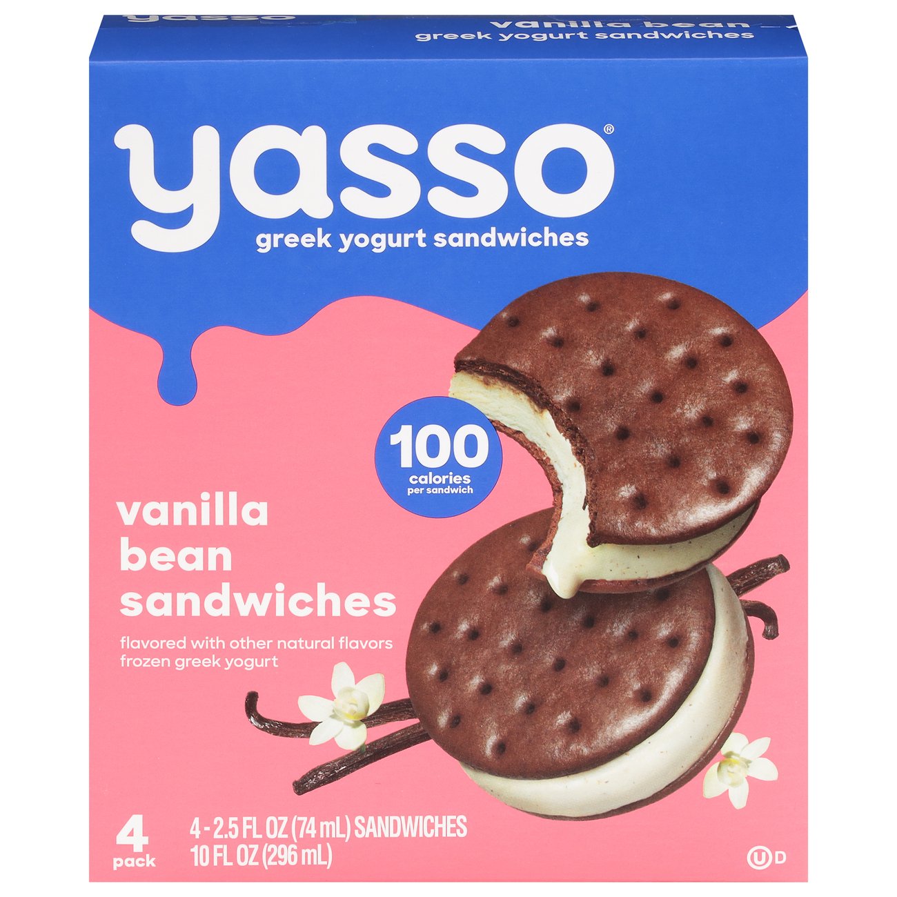 Yasso Vanilla Bean Frozen Greek Yogurt Sandwiches Shop Ice Cream