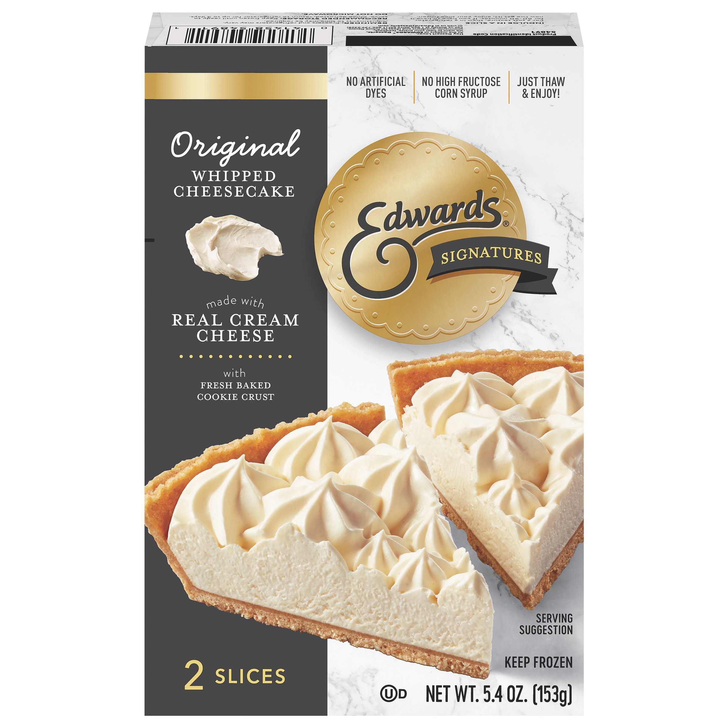 Edwards Singles Desserts Frozen Original Whipped Cheesecake Slices, 5.41 oz