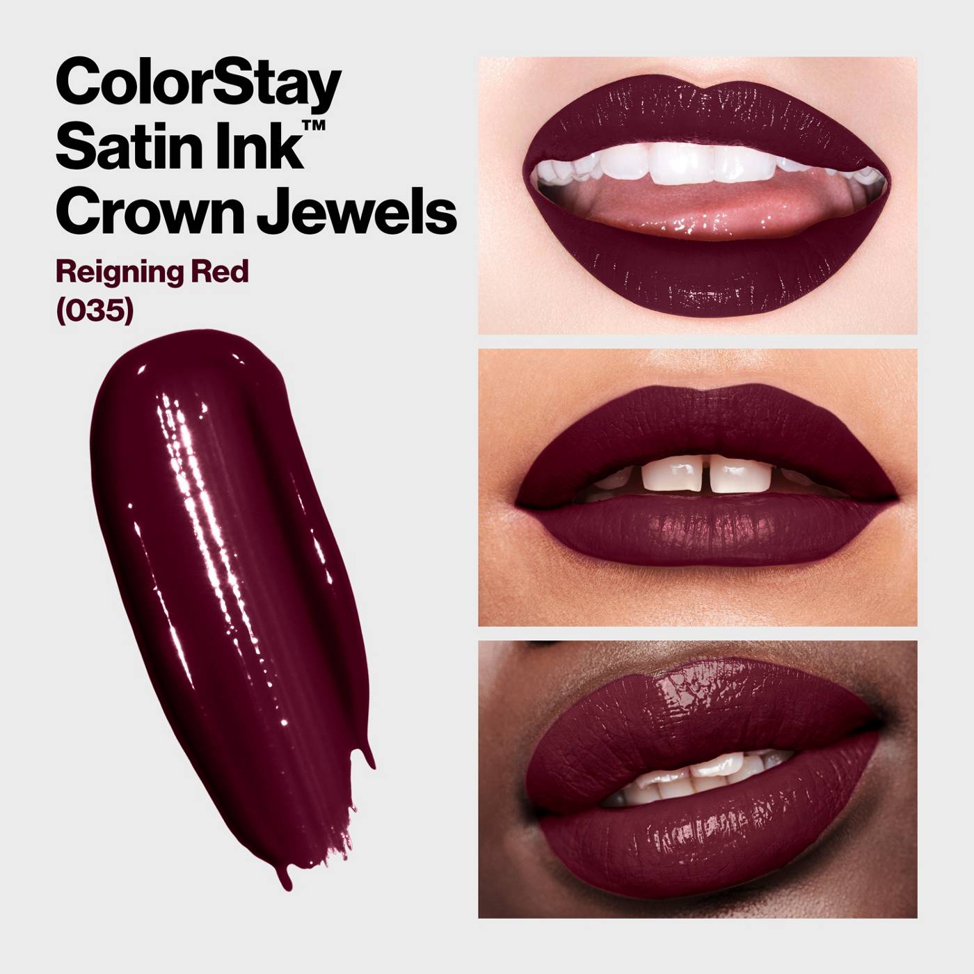 Revlon ColorStay Satin Ink Crown Jewels Liquid Lipstick, Reigning Red; image 3 of 7
