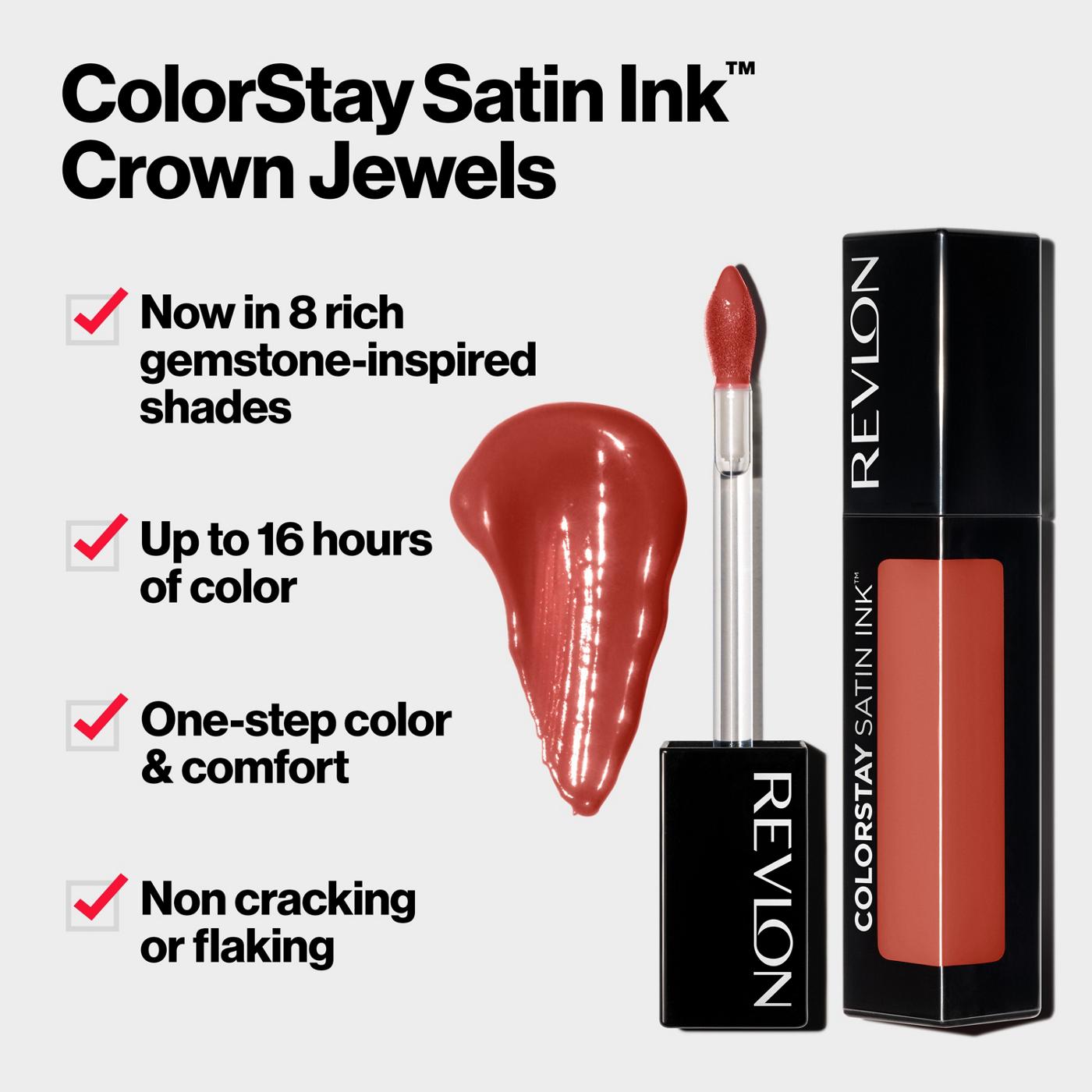 Revlon ColorStay Satin Ink Crown Jewels Liquid Lipstick, Reigning Red; image 7 of 7