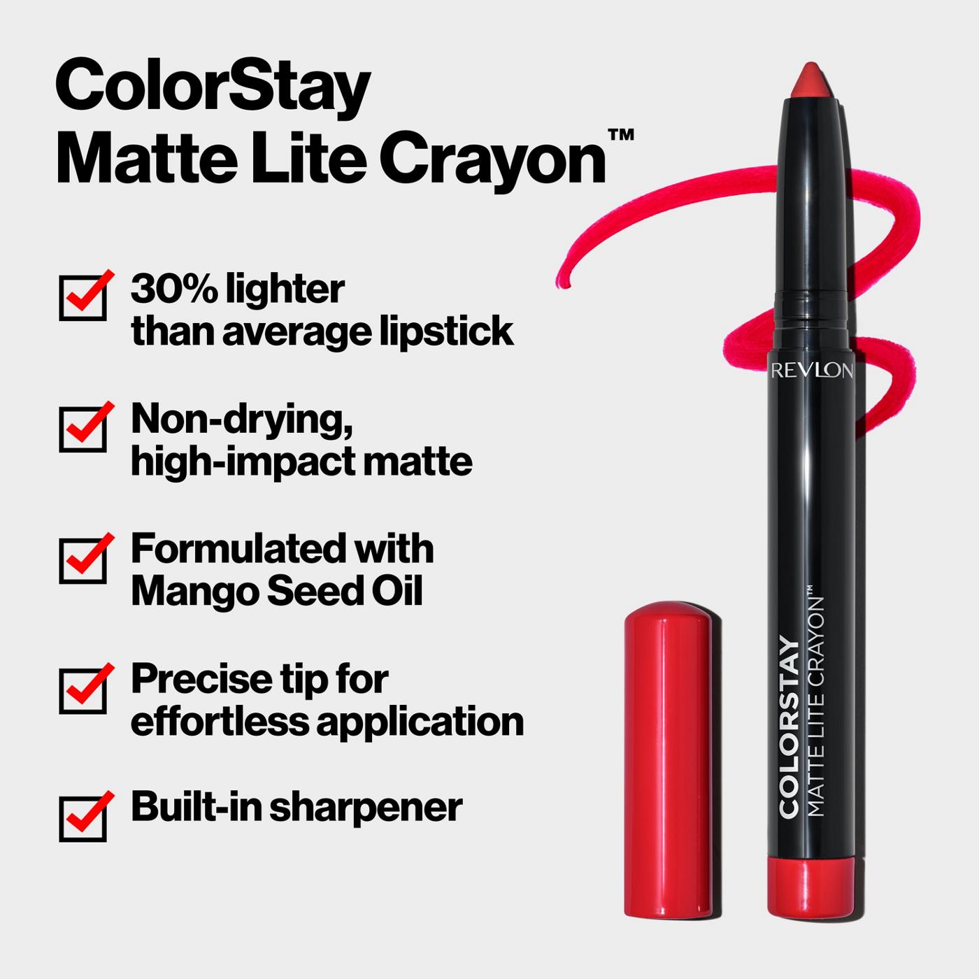 Revlon ColorStay Matte Lite Crayon Lipstick - Tread Lightly; image 2 of 7