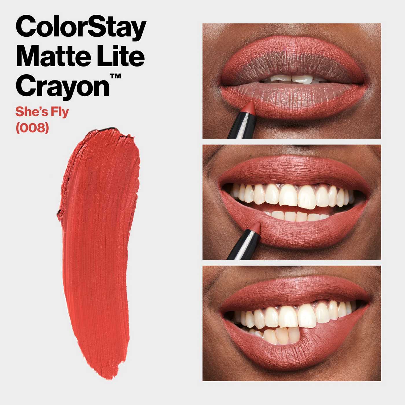 Revlon ColorStay Matte Lite Crayon Lipstick - She's Fly; image 3 of 7