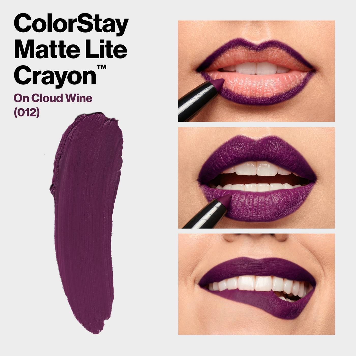 Revlon ColorStay Matte Lite Crayon Lipstick - On Cloud Wine; image 4 of 7
