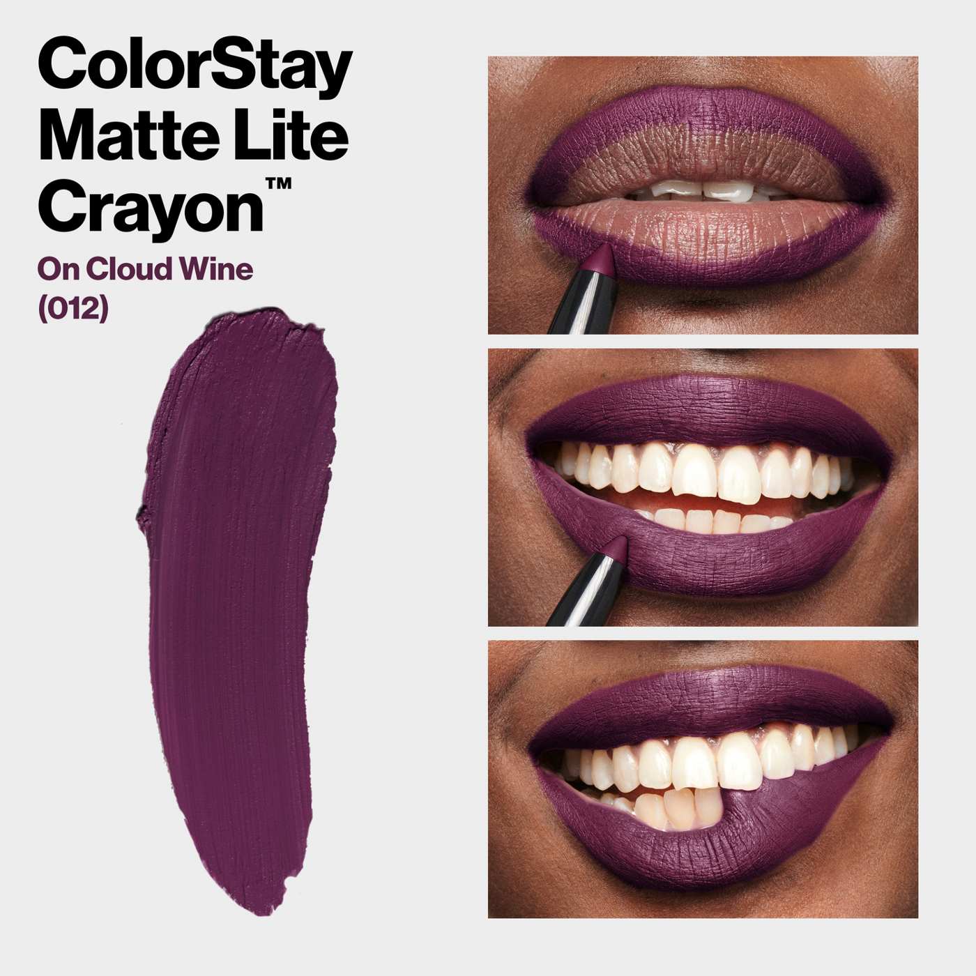 Revlon ColorStay Matte Lite Crayon Lipstick - On Cloud Wine; image 5 of 7