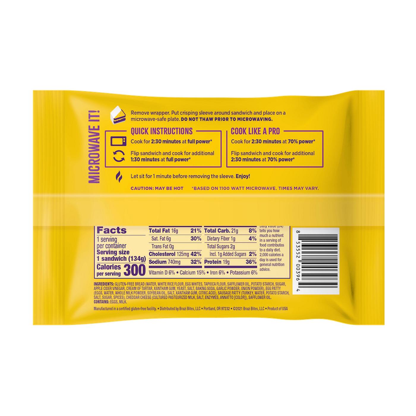 Brazi Bites Turkey Sausage Egg & Cheddar Breakfast Sandwich Shop