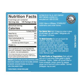 Starburst Gelatin - Sugar Free Blue Raspberry, 0.65 oz