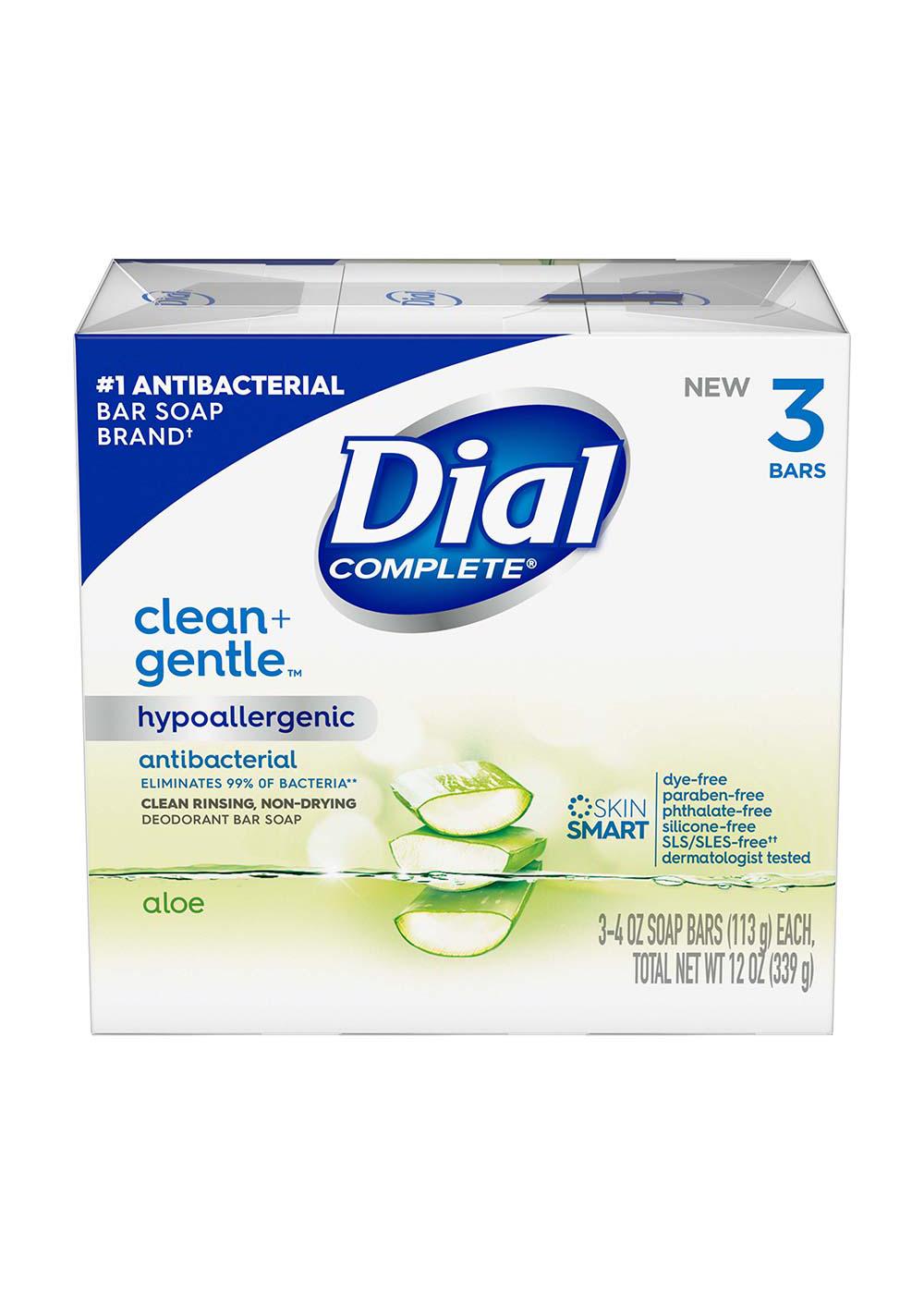 Dial Complete Clean + Gentle Antibacterial Bar Soap, Aloe Scent; image 1 of 8