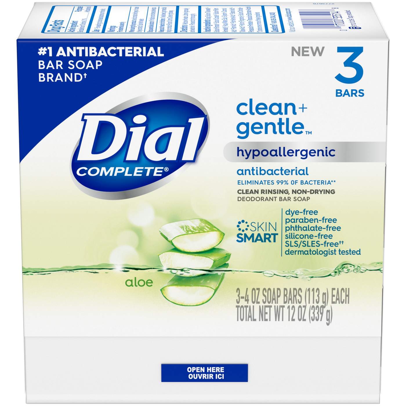 Dial Complete Clean + Gentle Antibacterial Bar Soap, Aloe Scent; image 4 of 8