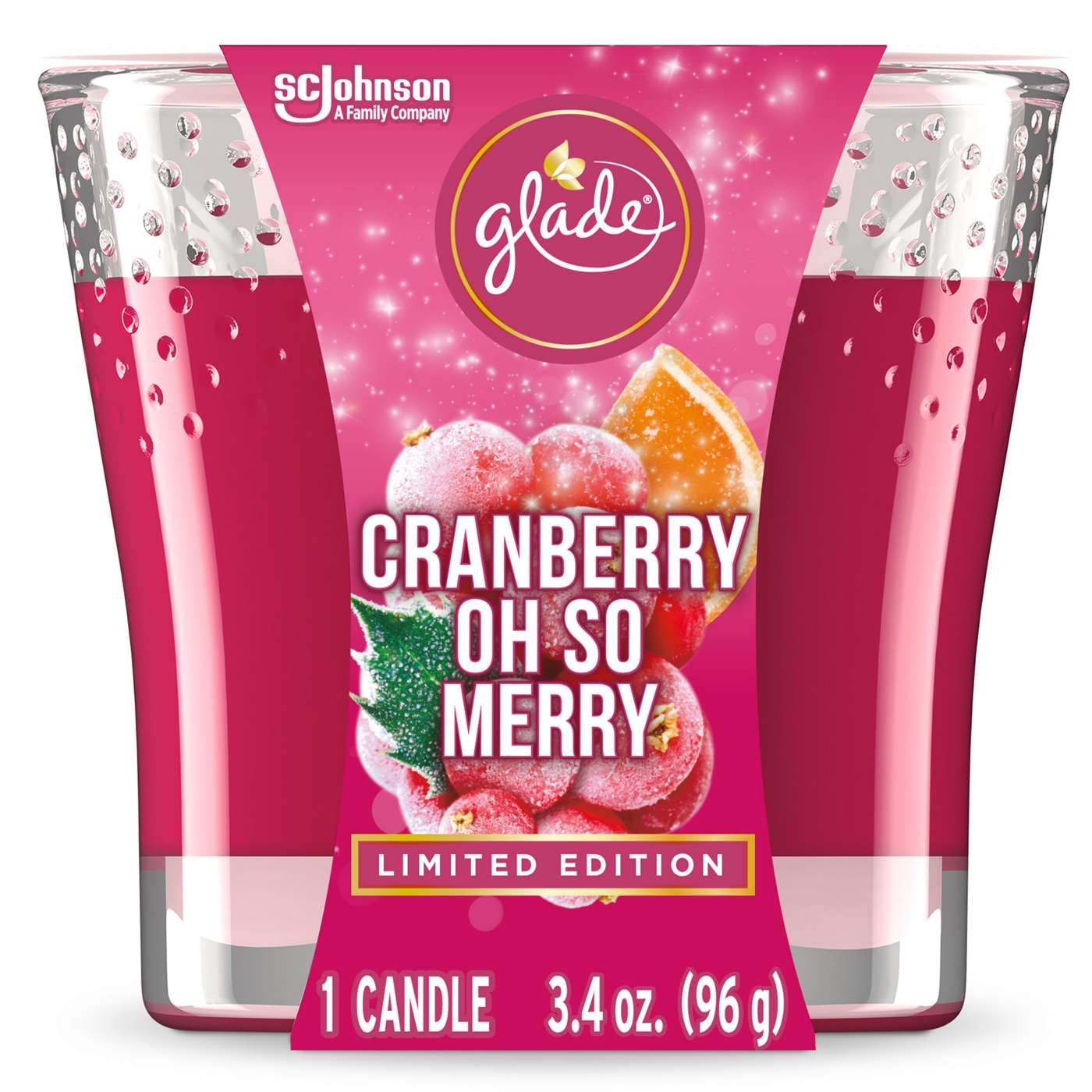 Glade Cranberry Oh So Merry Holiday Candle; image 1 of 3