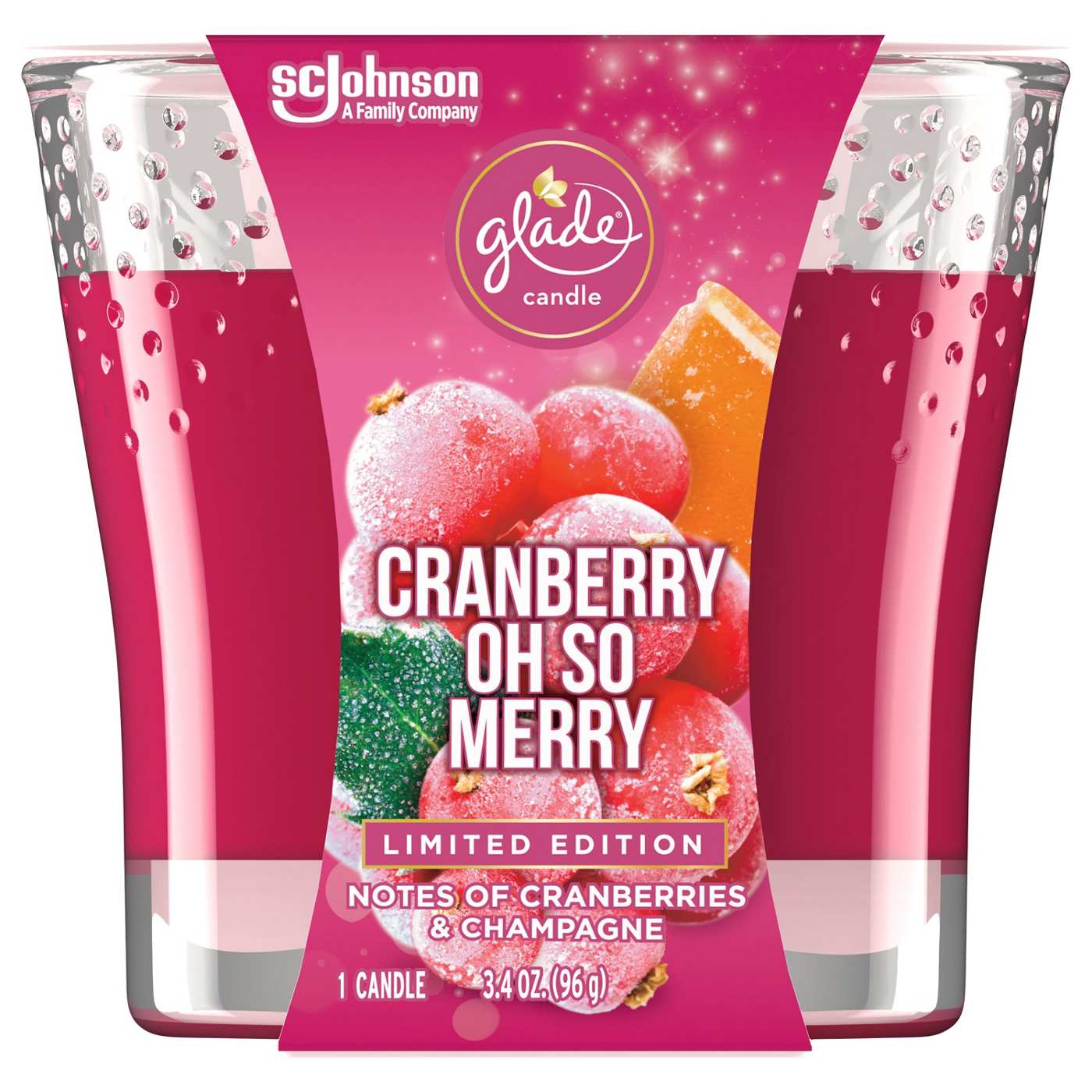 Glade Cranberry Oh So Merry Holiday Candle; image 2 of 3