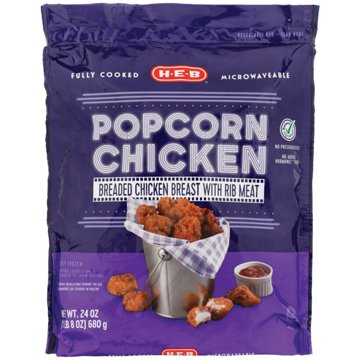 H-E-B Fully Cooked Frozen Popcorn Chicken, 24 oz