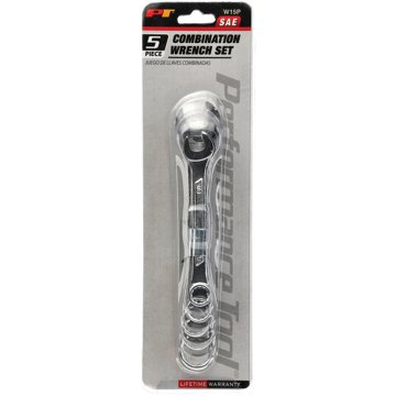 Performance Tool Steel Combination Wrench Set - SAE, 5 pc
