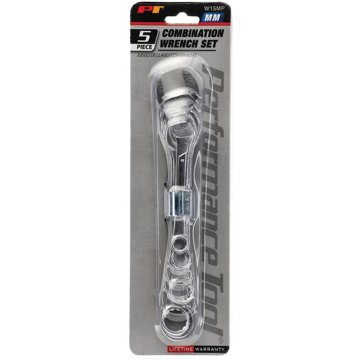 Performance Tool Steel Combination Wrench Set - Metric, 5 pc