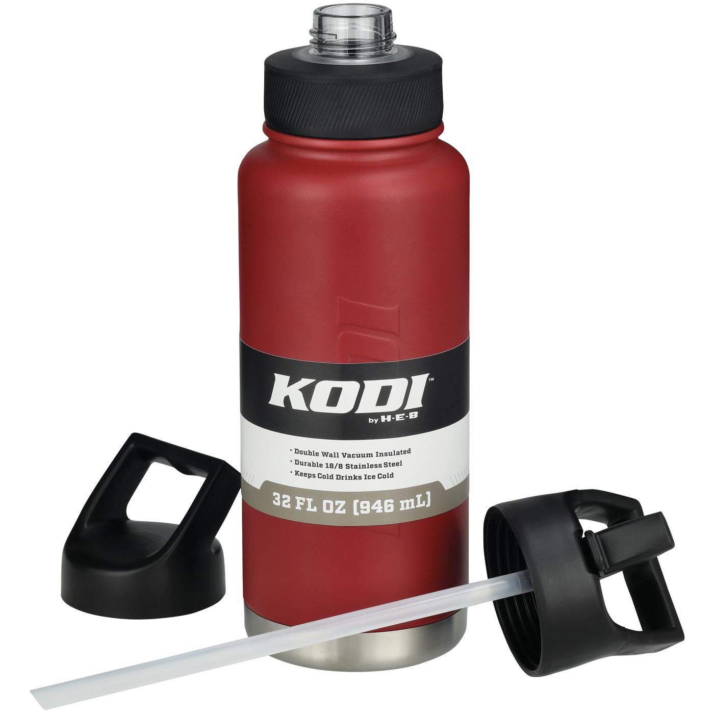 KODI by H-E-B Stainless Steel Water Bottle - Matte Red; image 2 of 4