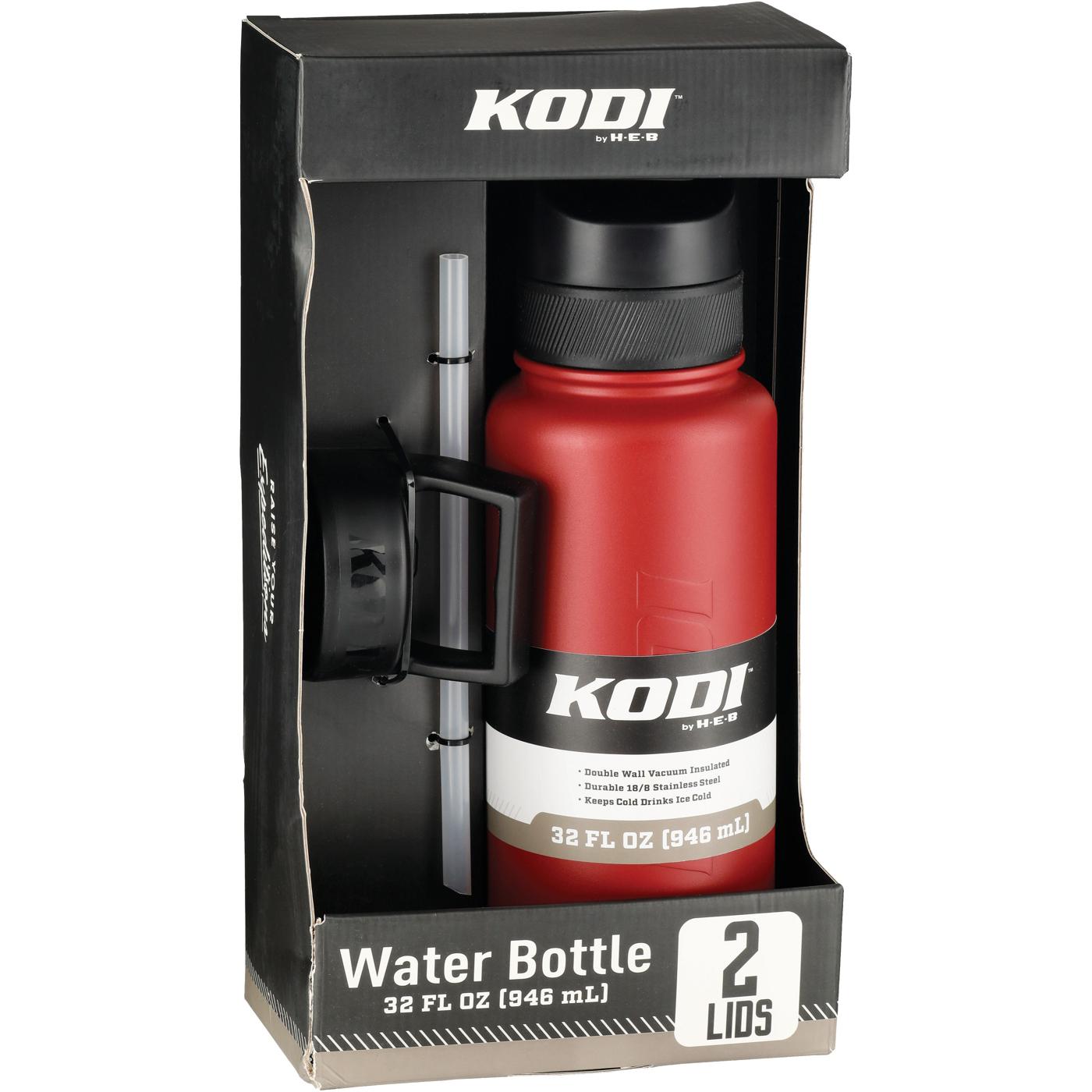 KODI by H-E-B Stainless Steel Water Bottle - Matte Red; image 3 of 4