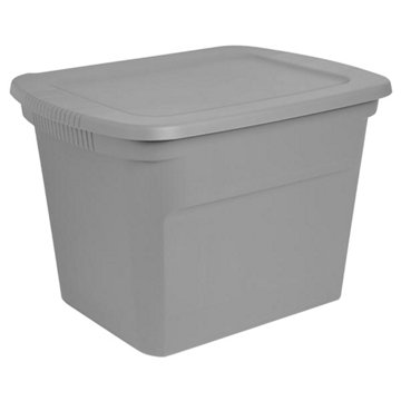 Sterilite Storage Tote with Lid - Cement Gray, 18 gal
