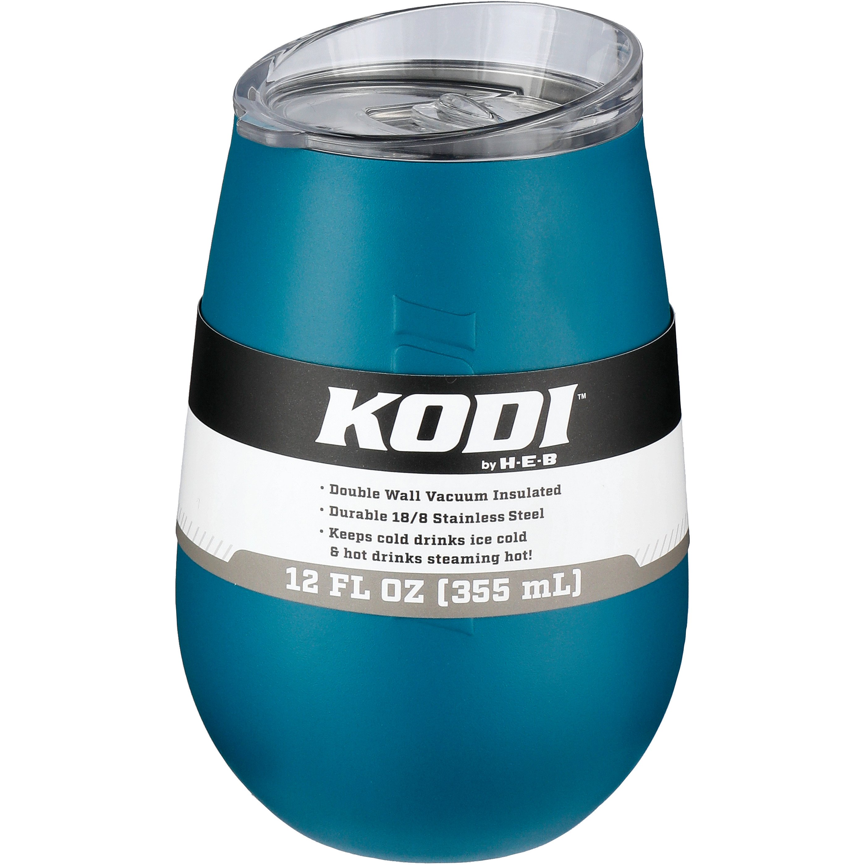 KODI by HEB Stainless Steel Stemless Wine Tumbler Deep Turquoise