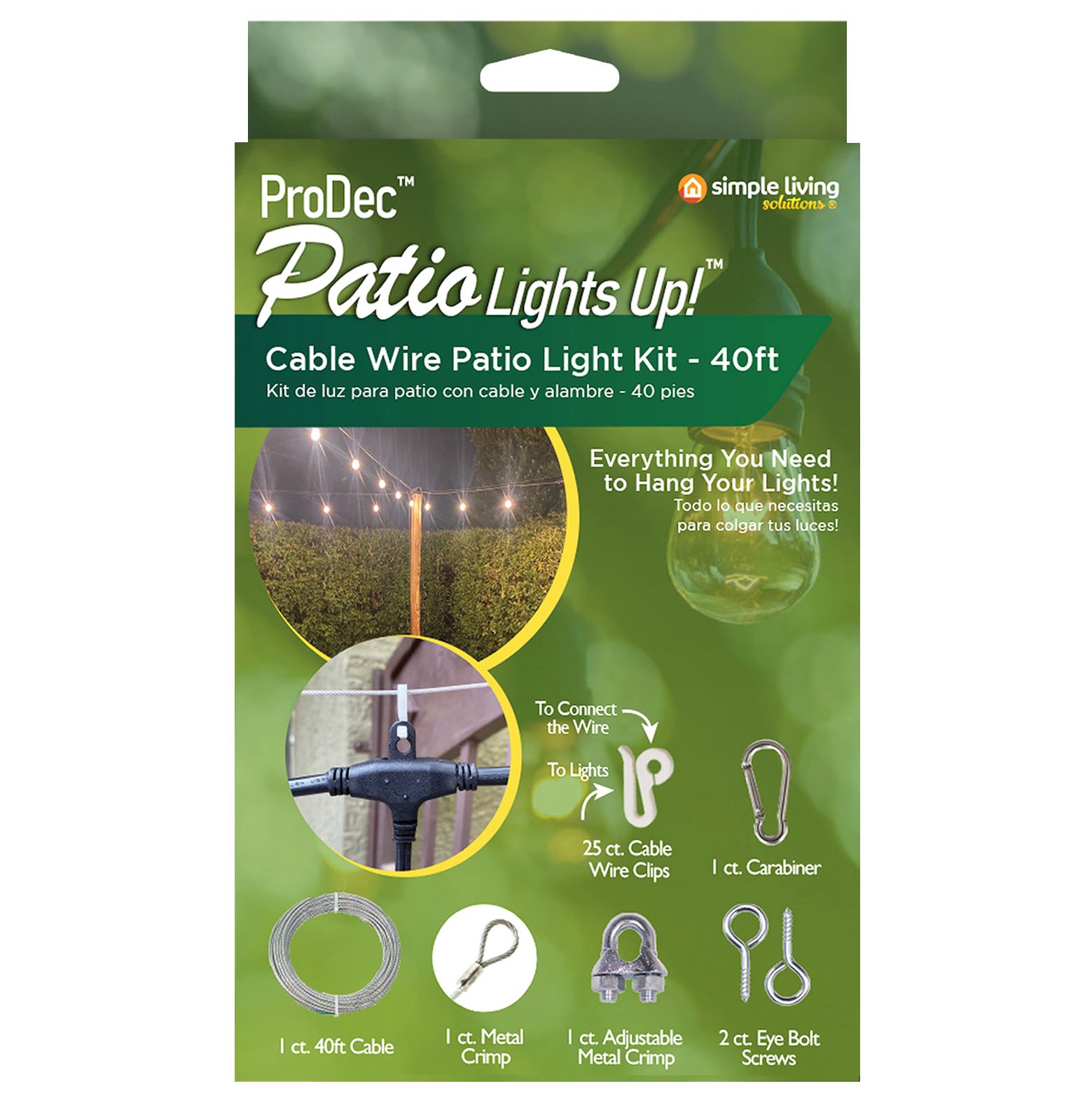 Simple Living Solutions ProDec Patio Lights Screw-In Hooks - Black