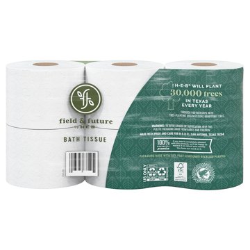 Field & Future by H-E-B Soft & Strong Toilet Paper, 6 Mega Rolls