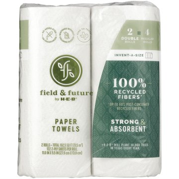 Field & Future by H-E-B Strong & Absorbent Paper Towels, 2 Double Rolls