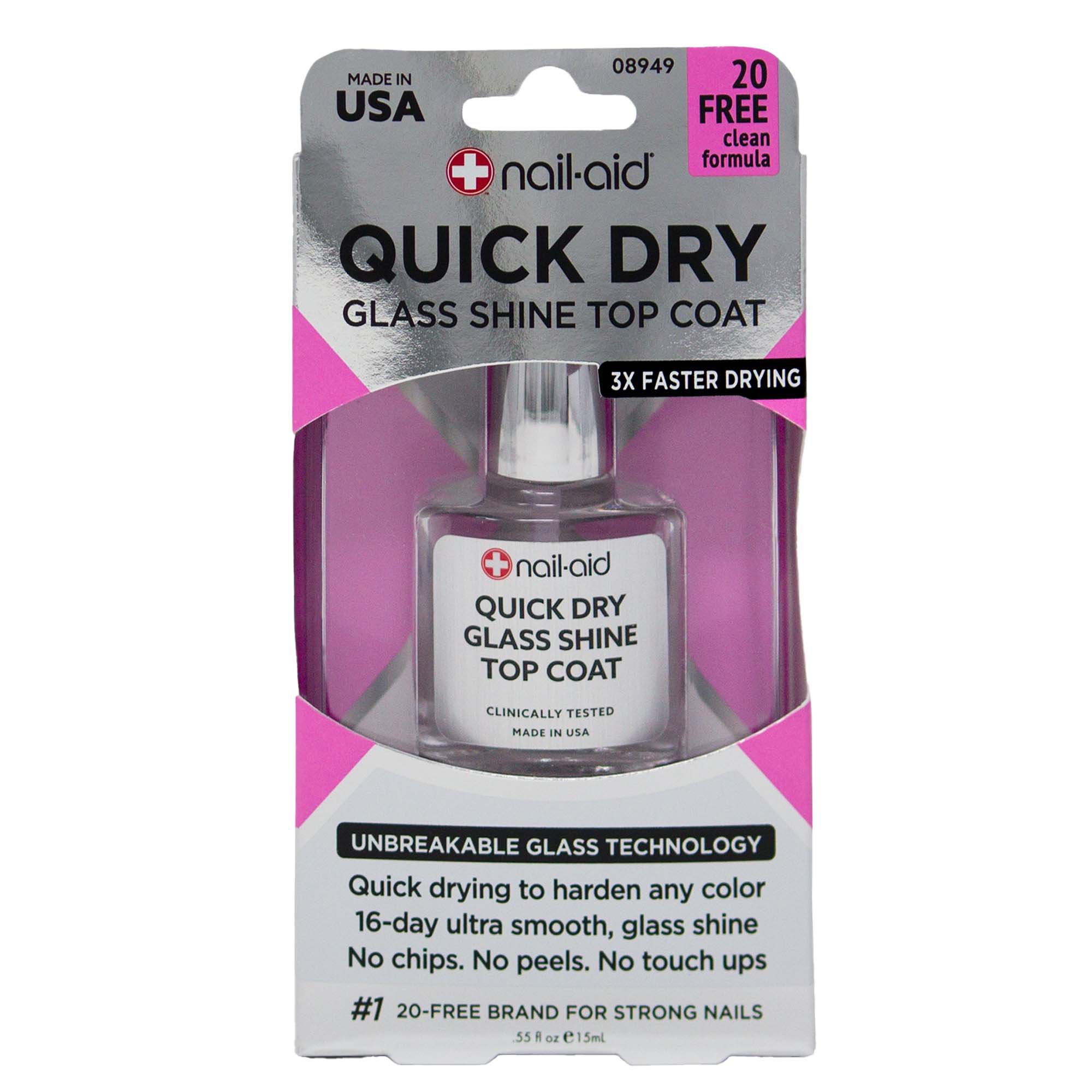 Nail Aid Quick Dry Glass Shine Top Coat Shop Treatments at HEB