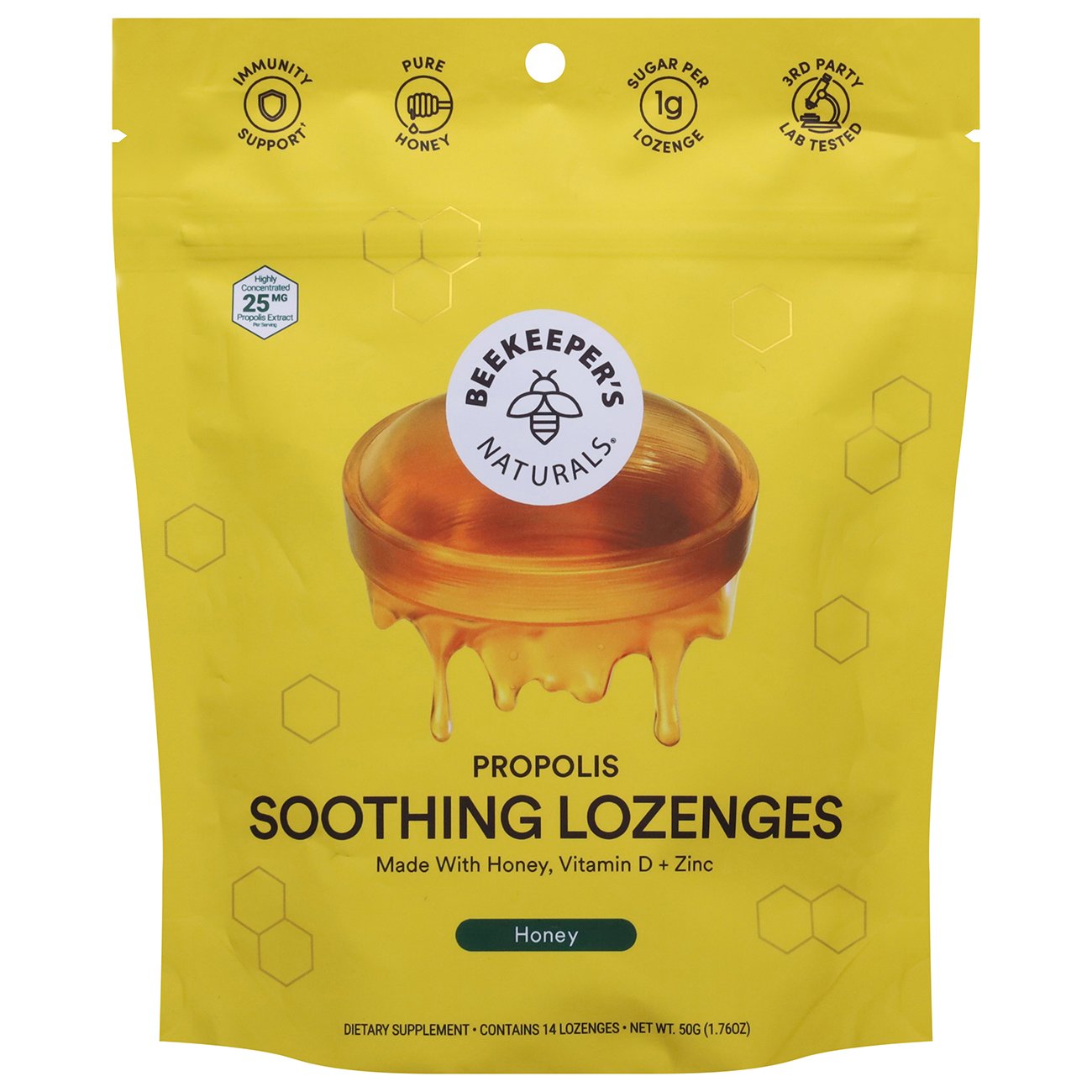 Beekeeper's Naturals Propolis & Honey Soothing Lozenges, 14 ct