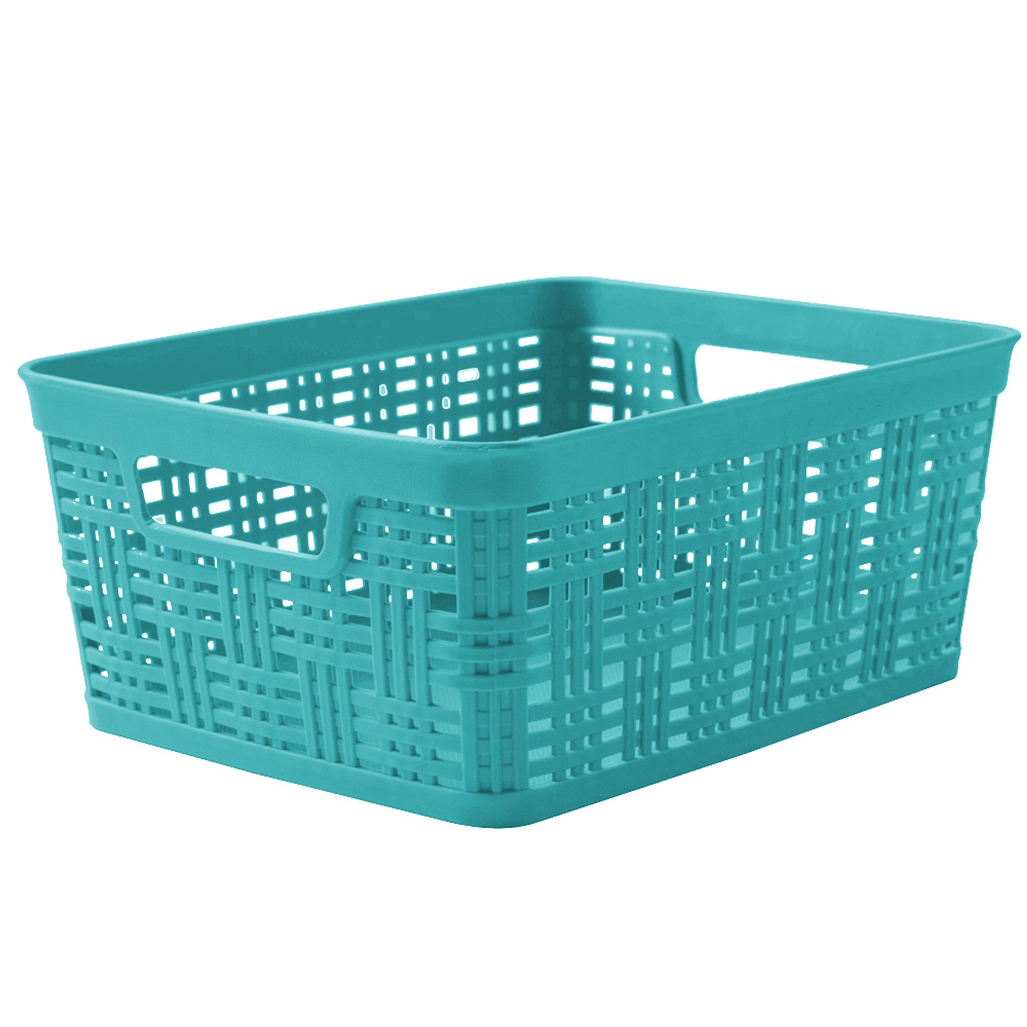 Starplast Small Aqua Wicker Storage Basket Shop Storage