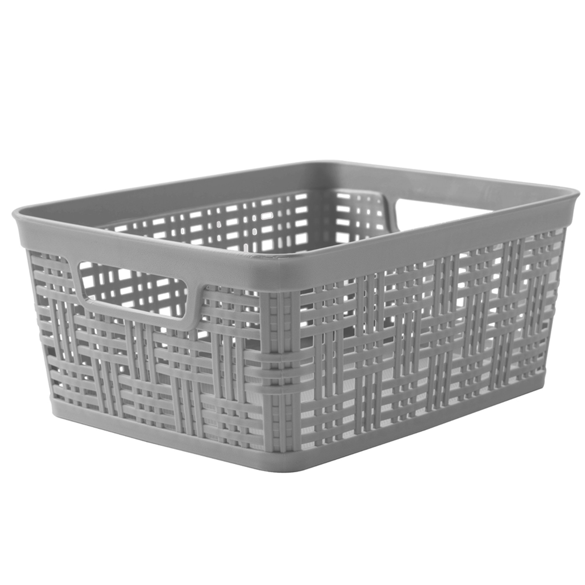 Starplast Small Gray Wicker Storage Basket Shop Storage