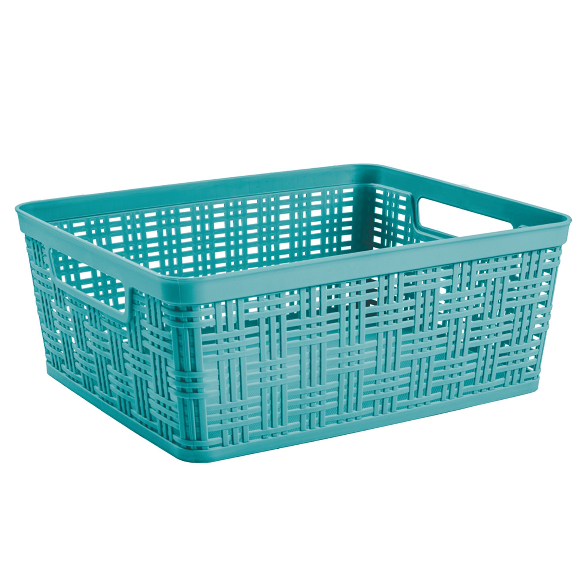 Starplast Medium Aqua Wicker Storage Basket Shop Storage Bins at HEB