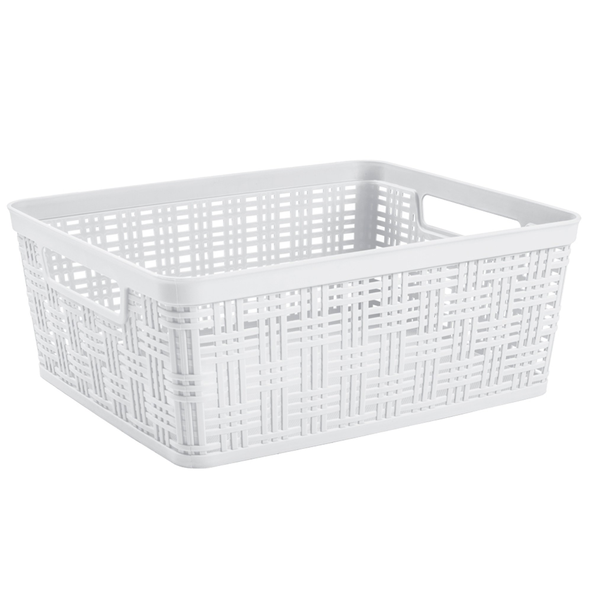 Starplast Medium White Wicker Storage Basket Shop Storage