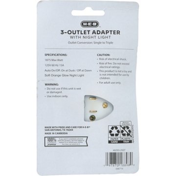 H-E-B 3-Outlet Adapter with Night Light