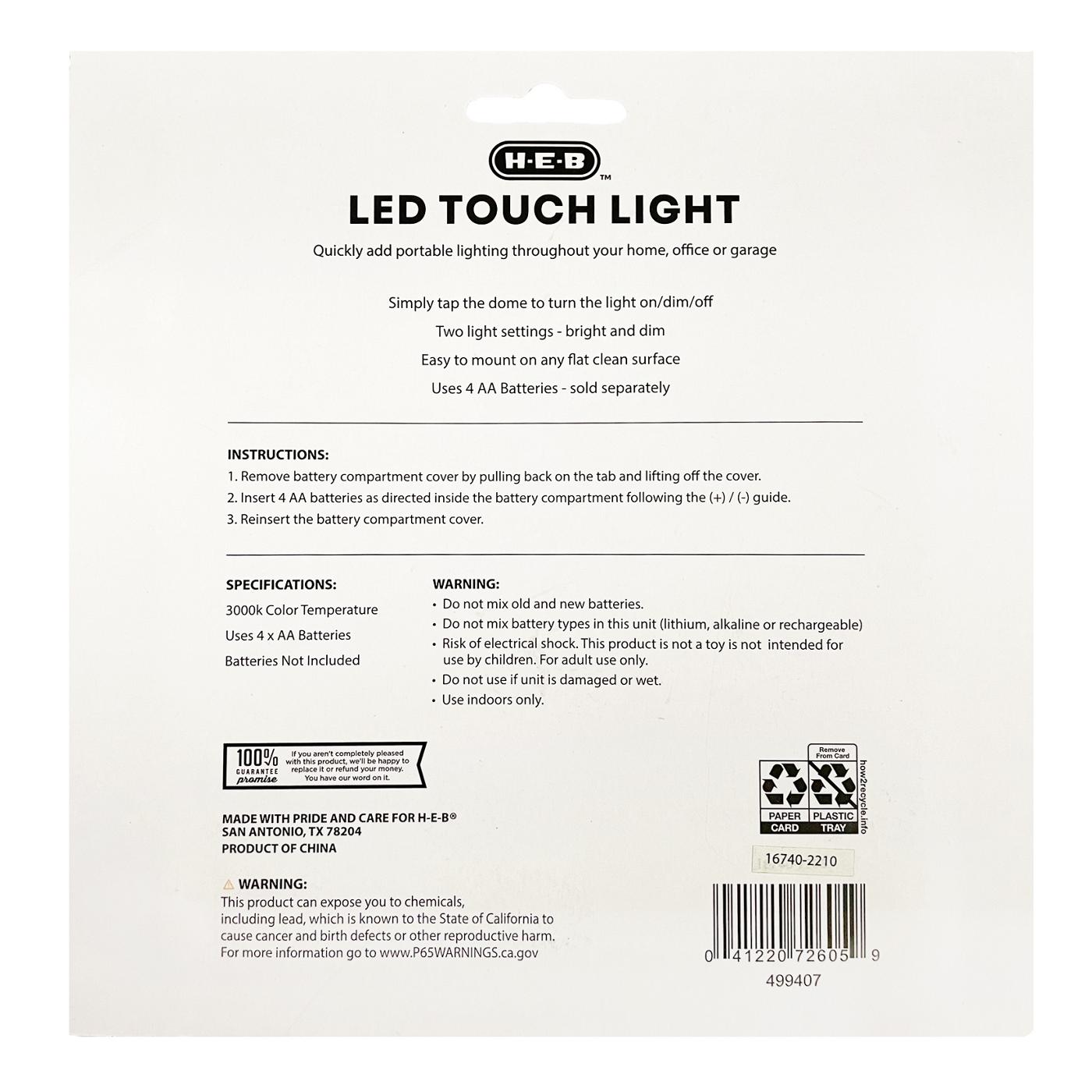 H-E-B LED Touch Light; image 2 of 2