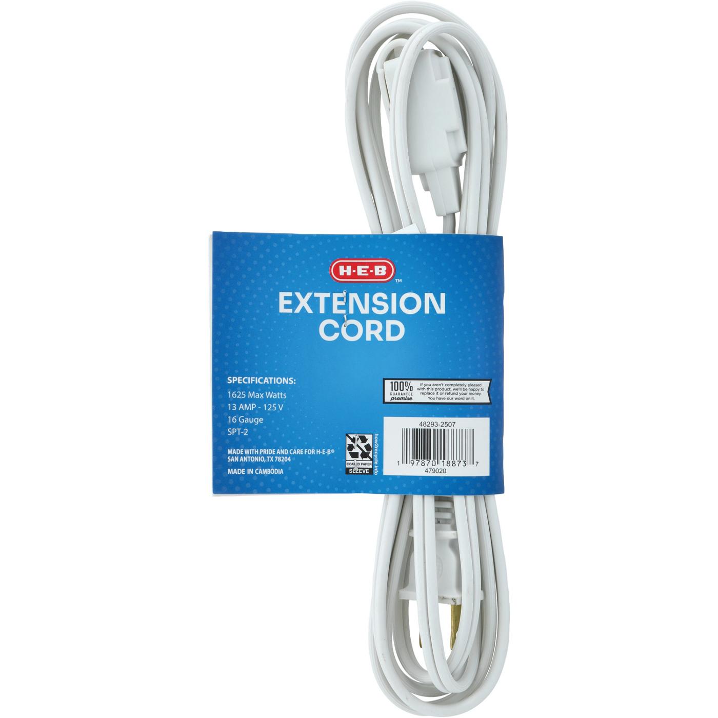 HEB Indoor Extension Cord White Shop Extension Cords at HEB