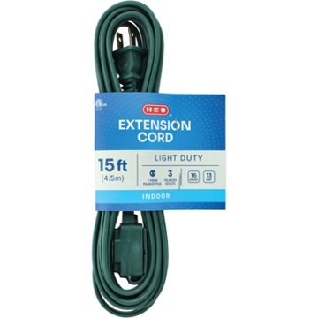 H-E-B Indoor Extension Cord - Green, 15'