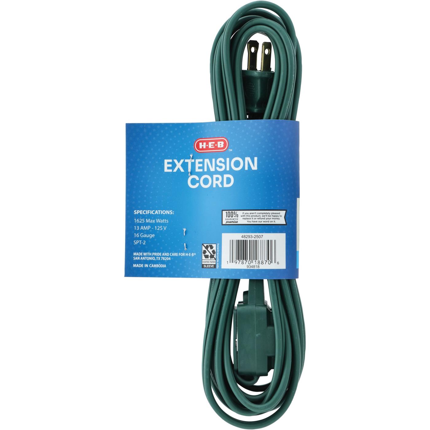 HEB Indoor Extension Cord Green Shop Extension cords at HEB