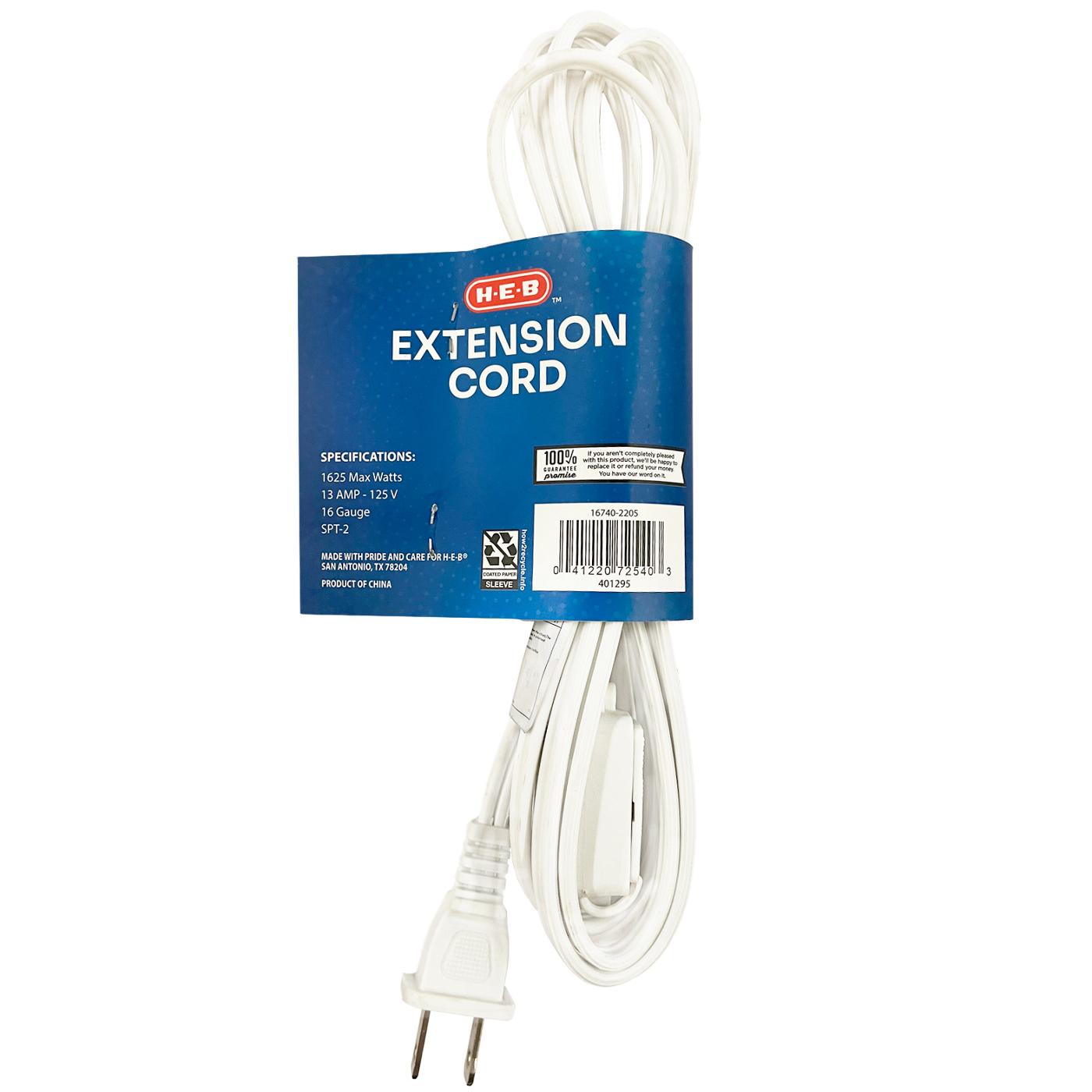 HEB Indoor Extension Cord White Shop Extension cords at HEB