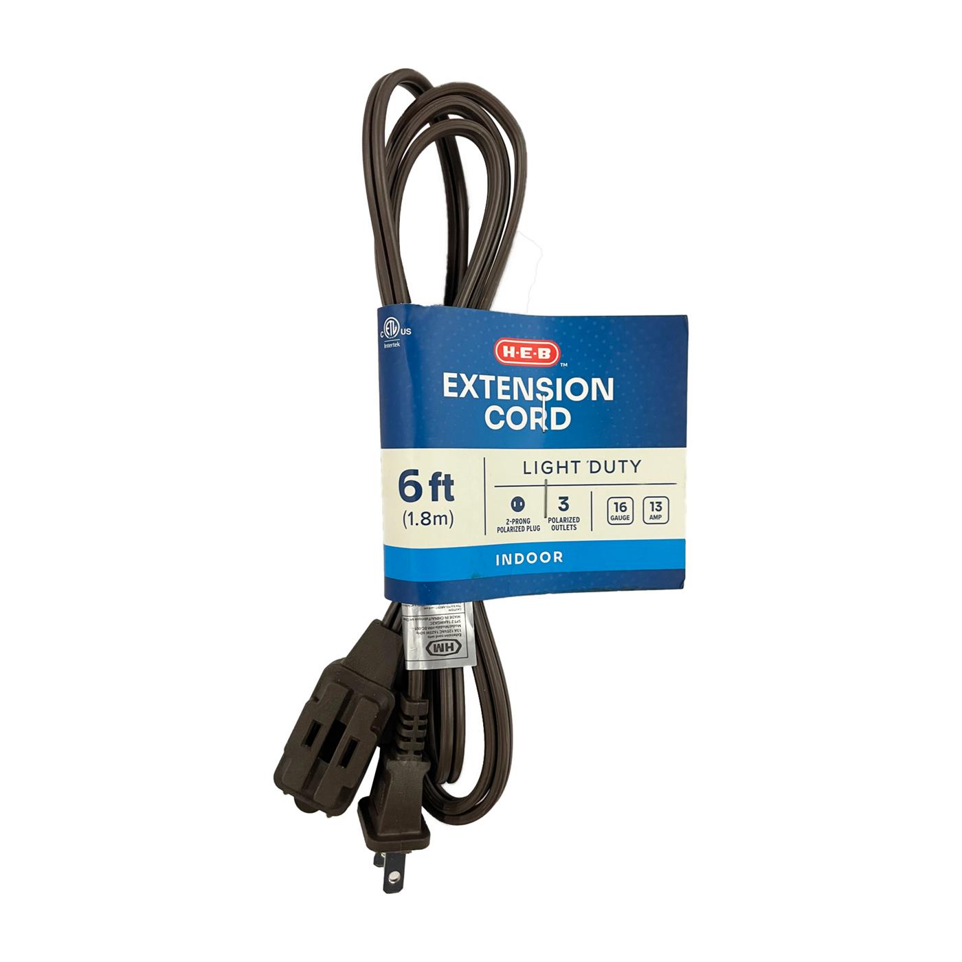 3-Outlet Indoor Polarized Extension Cords, 6 ft.