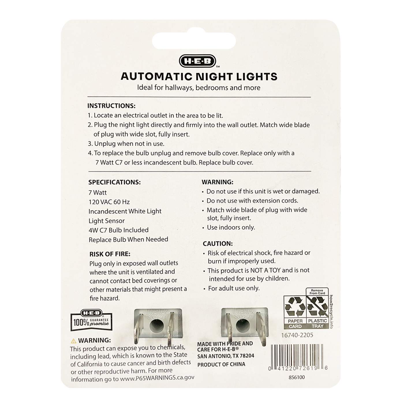 H-E-B Automatic Night Lights; image 2 of 2